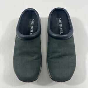 Merrell Moc Jungle Premium Womens 7.5 Black Slip On Mules Shoes BLACK COLOR